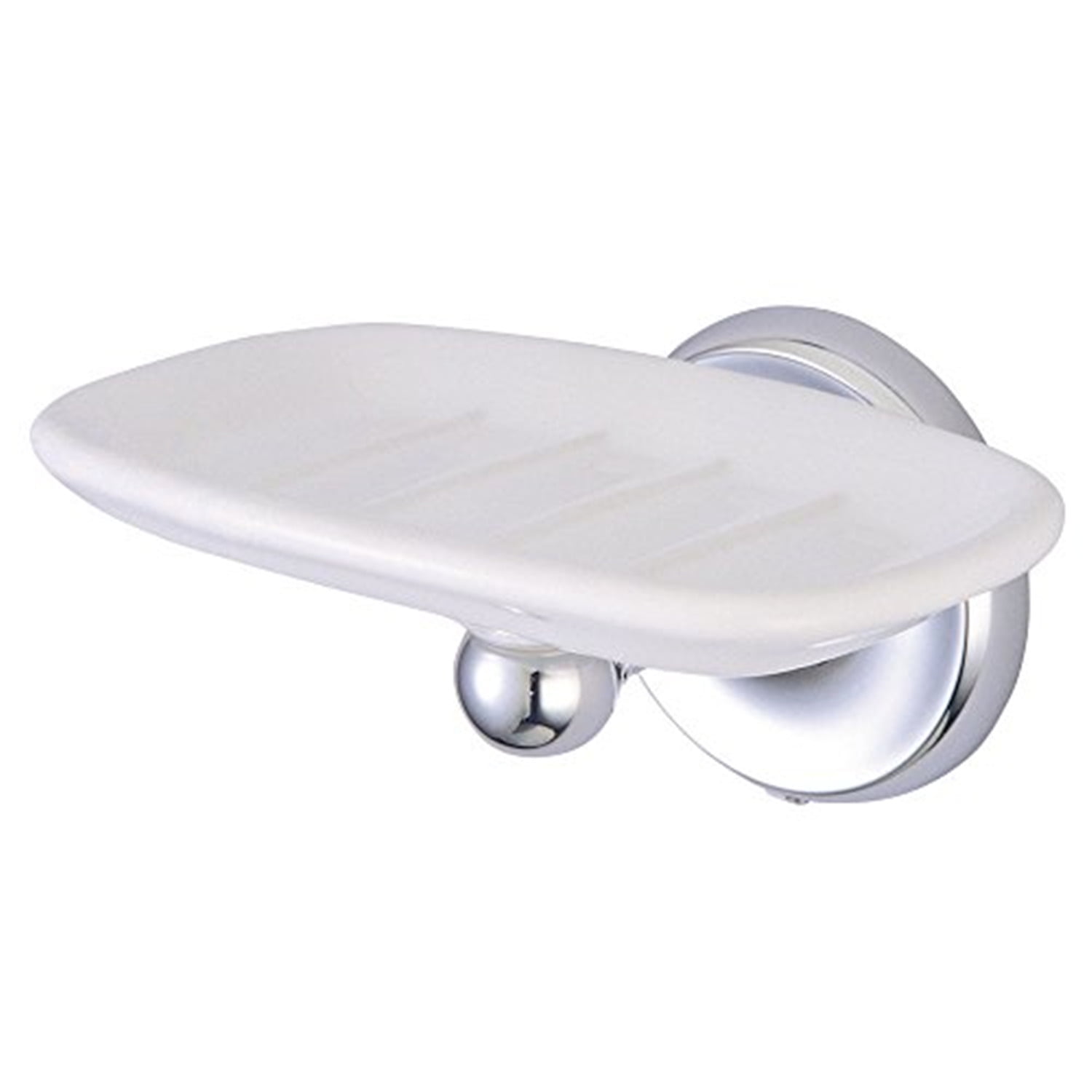 Polished Chrome Ceramic Wall-Mount Soap Dish Holder