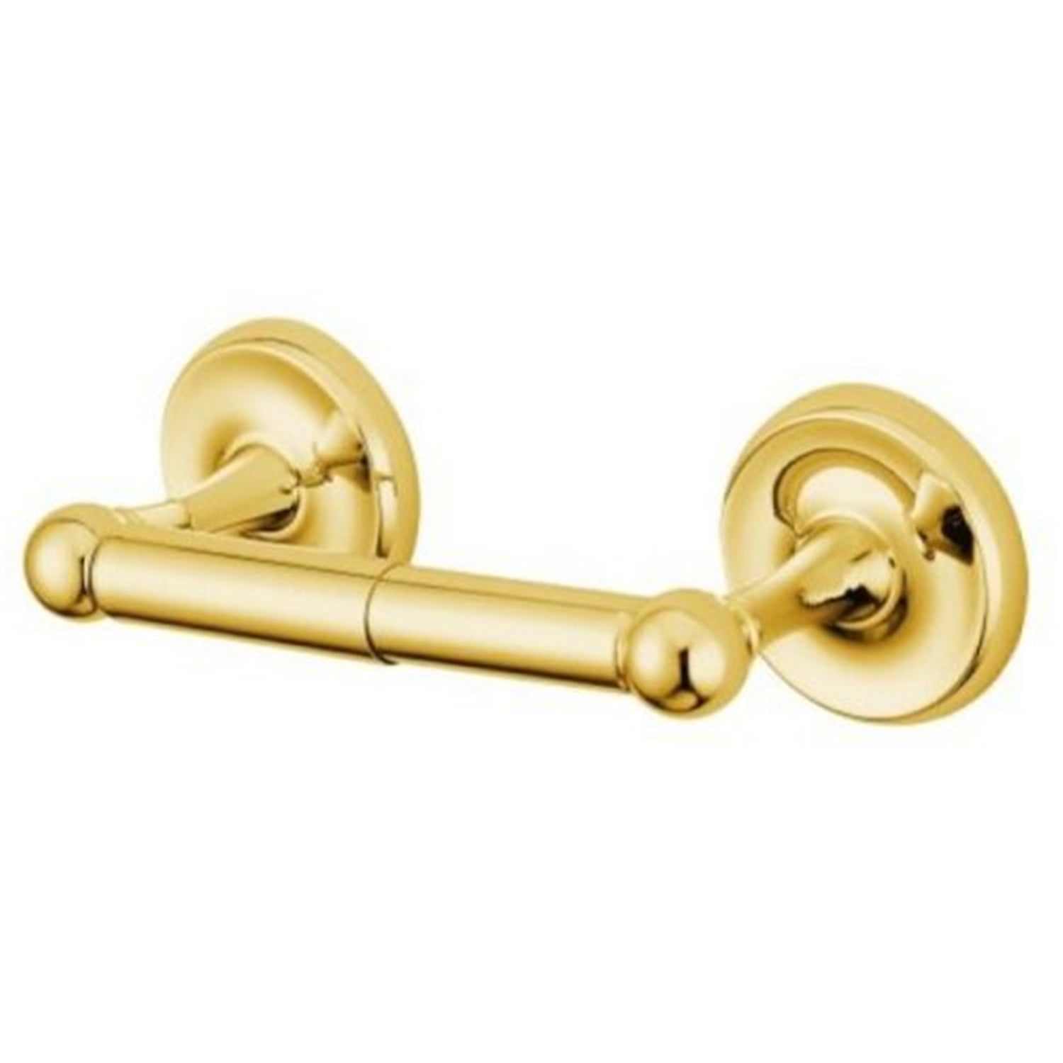 Classic Polished Brass Toilet Paper Holder with Round Bases