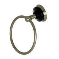 Kingston Brass BA9114BN 6 in. Water Onyx Towel Ring, Brushed Nickel