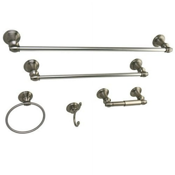 Kingston Brass BAHK2612478SN 5 Piece Provence Collection Towel Bar Bath Hardware Set, Satin Nickel