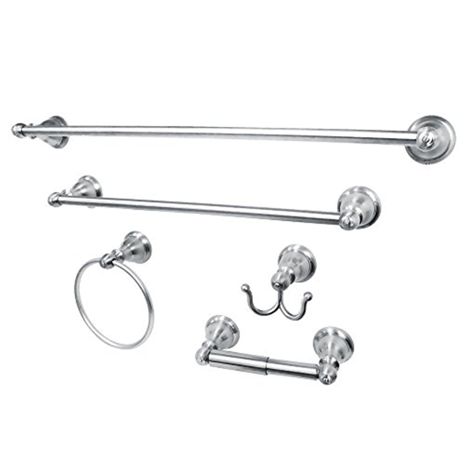Polished Chrome Metal Bathroom Hardware Set with Towel Bars