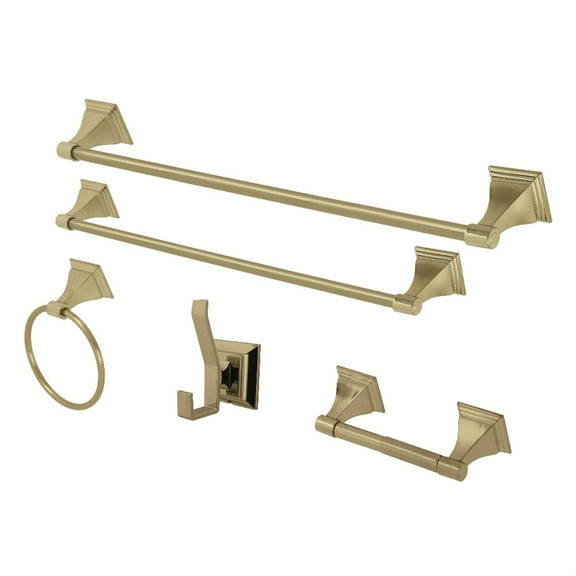 Kingston Brass BAHK61212478BB Monarch Bathroom Accessory Set, Brushed Brass - 5 Piece
