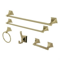 Kingston Brass BAHK61212478BB Monarch Bathroom Accessory Set, Brushed Brass - 5 Piece