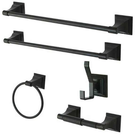Kingston Brass BAHK61212478ORB Kingston Brass Monarch Collection 5-piece Towel Bar Bath Hardware Set- Oil Rubbed Bronze