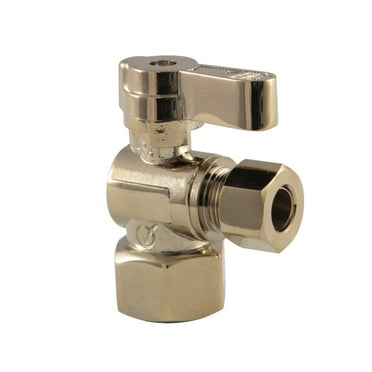 Kingston Brass Baseline 1/2" FIP x 3/8" OD Comp Angle Stop Valve Polished Brass