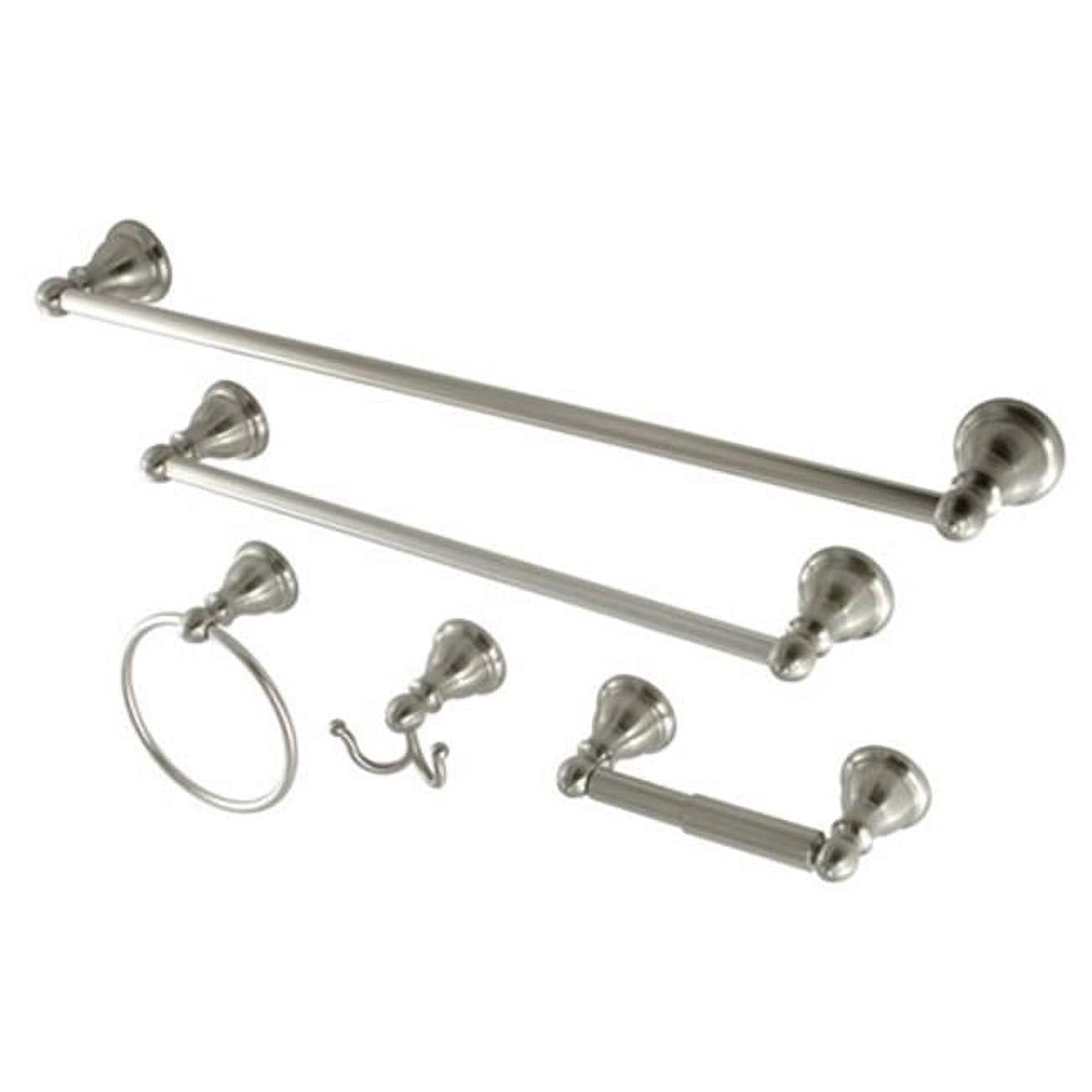 Satin Nickel 5-Piece Bathroom Hardware Set with Towel Bars