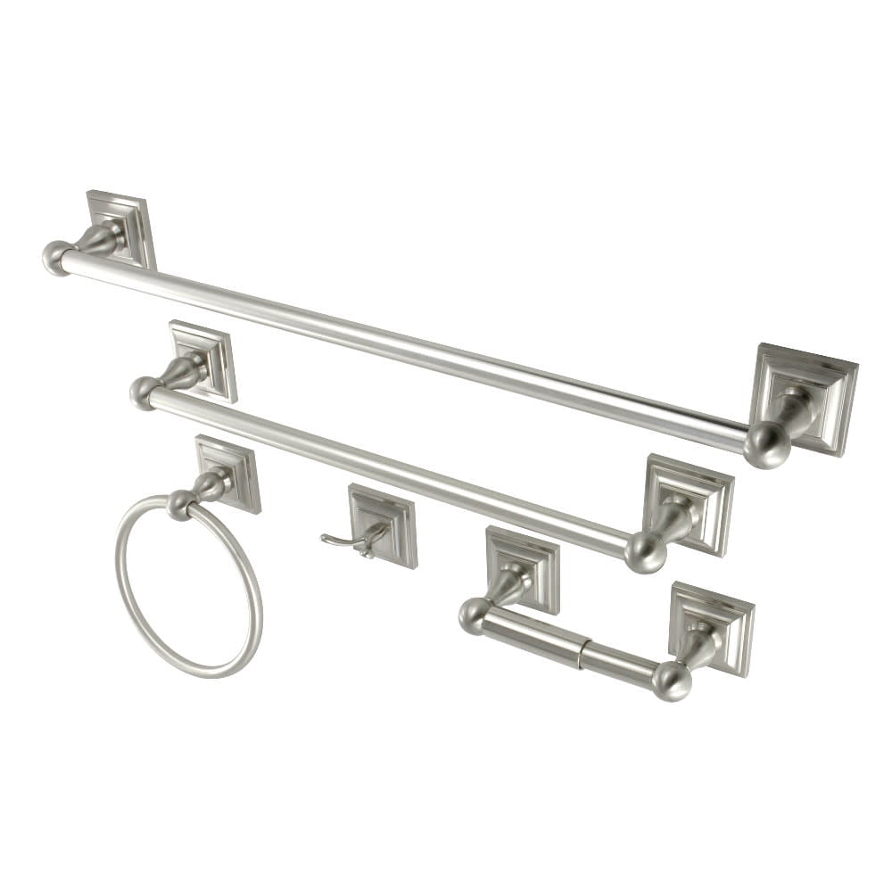 Satin Nickel 5-Piece Bathroom Hardware Set
