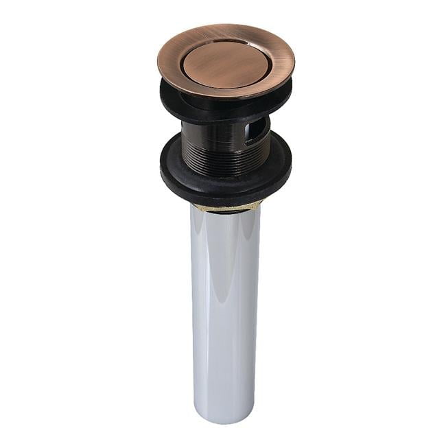 Antique Copper Brass Push Pop-Up Bathroom Sink Drain with Overflow