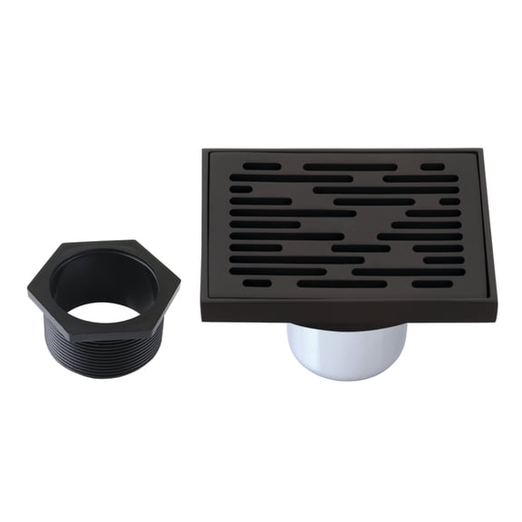 Kingston Brass BSF6310ORB Watercourse Transit 4-Inch Brass Square Grid Shower Drain with Hair Strainer in Oil Rubbed Bronze
