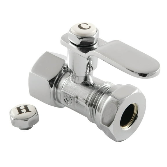Kingston Brass CA4415CP 1/2" FIP x 1/2" or 7/16" Slip Joint Straight Stop Valve, Polished Chrome