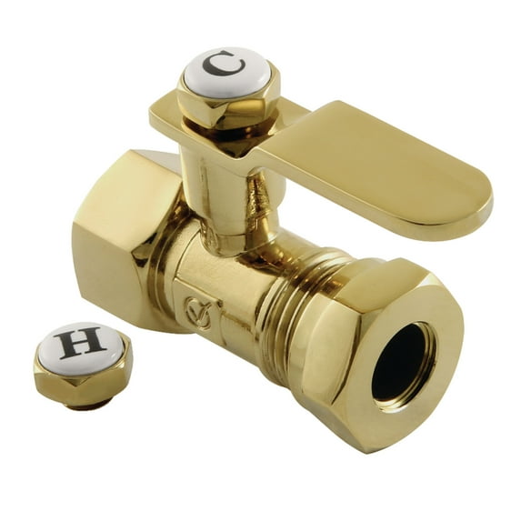 Kingston Brass CA4415PB 1/2" FIP x 1/2" or 7/16" Slip Joint Straight Stop Valve, Polished Brass