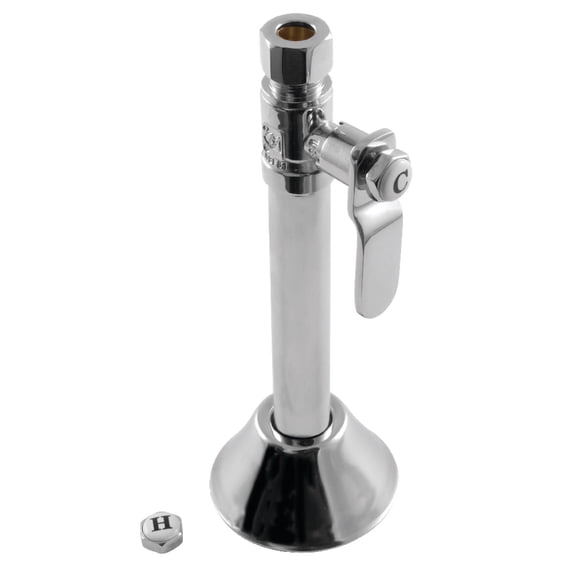Kingston Brass CA8325CP 1/2" Sweat x 3/8" OD Comp Straight Shut Off Valve with 5" Extension, Polished Chrome