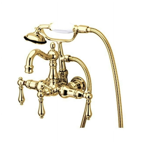 Kingston Brass Vintage 3-3/8" Wall Mount Clawfoot Tub Filler with Hand Shower