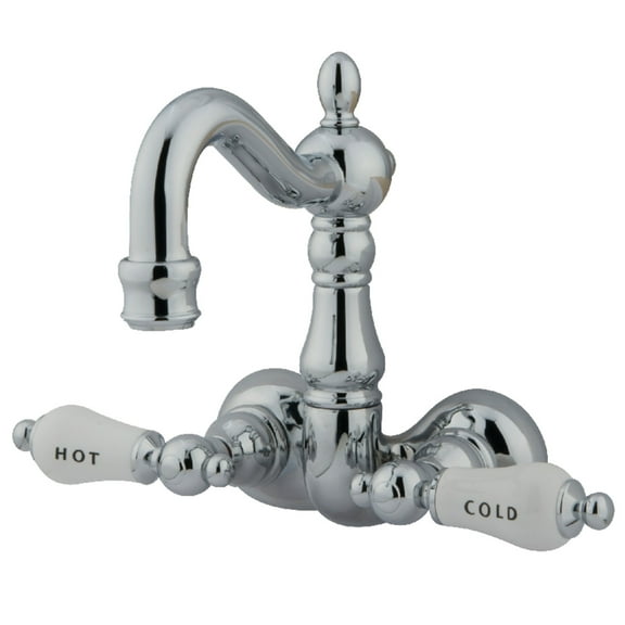 Kingston Brass CC1074T1 Vintage 3-3/8-Inch Wall Mount Tub Faucet, Polished Chrome