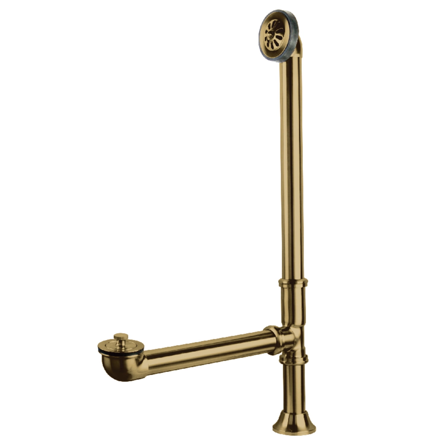 Vintage Polished Brass Clawfoot Tub Waste and Overflow Drain
