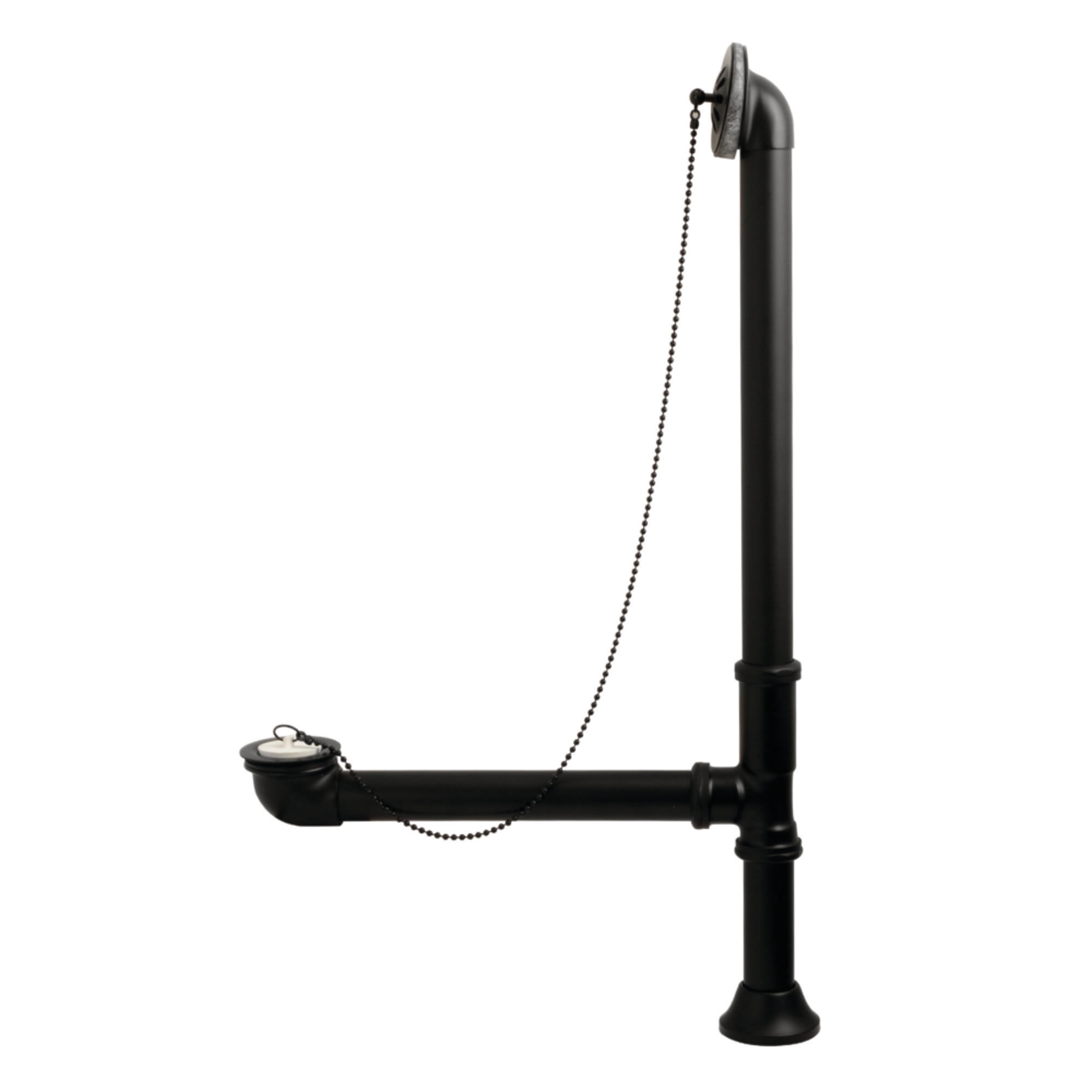 Kingston Brass CC2090 Brass Chain and Stopper Tub Waste and Overflow in Matte Black