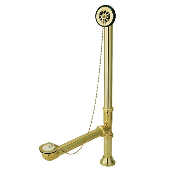 Kingston Brass CC2092 Brass Chain and Stopper Tub Waste and Overflow in Polished Brass