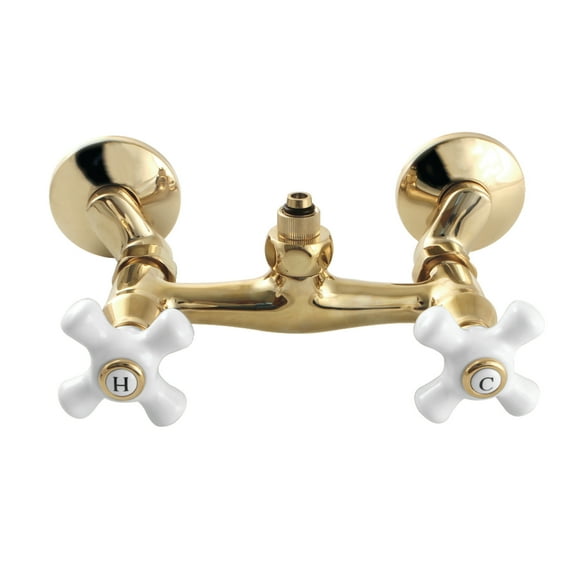 Kingston Brass CC2132PX Vintage Wall-Mount Tub Filler Faucet with Riser Adapter in Polished Brass