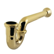 Kingston Brass CC2242 1-1/4" (or 1-1/2") x 1-1/2" P-Trap with Bell Flange, 13-1/16" Length, 18 Gauge, Polished Brass