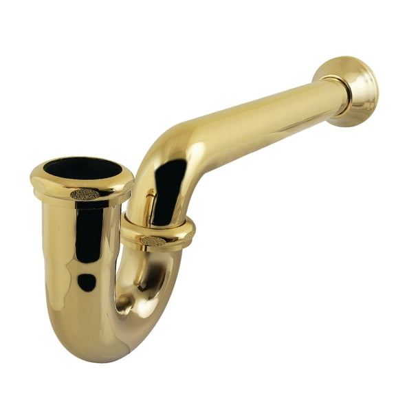 Kingston Brass CC2242 1-1/4" (or 1-1/2") x 1-1/2" P-Trap with Bell Flange, 13-1/16" Length, 18 Gauge, Polished Brass