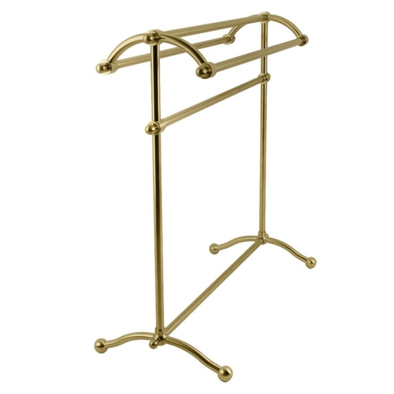 Kingston Brass CC2297 Vintage 30" Freestanding Pedestal 4-Tier Towel Rack, Brushed Brass