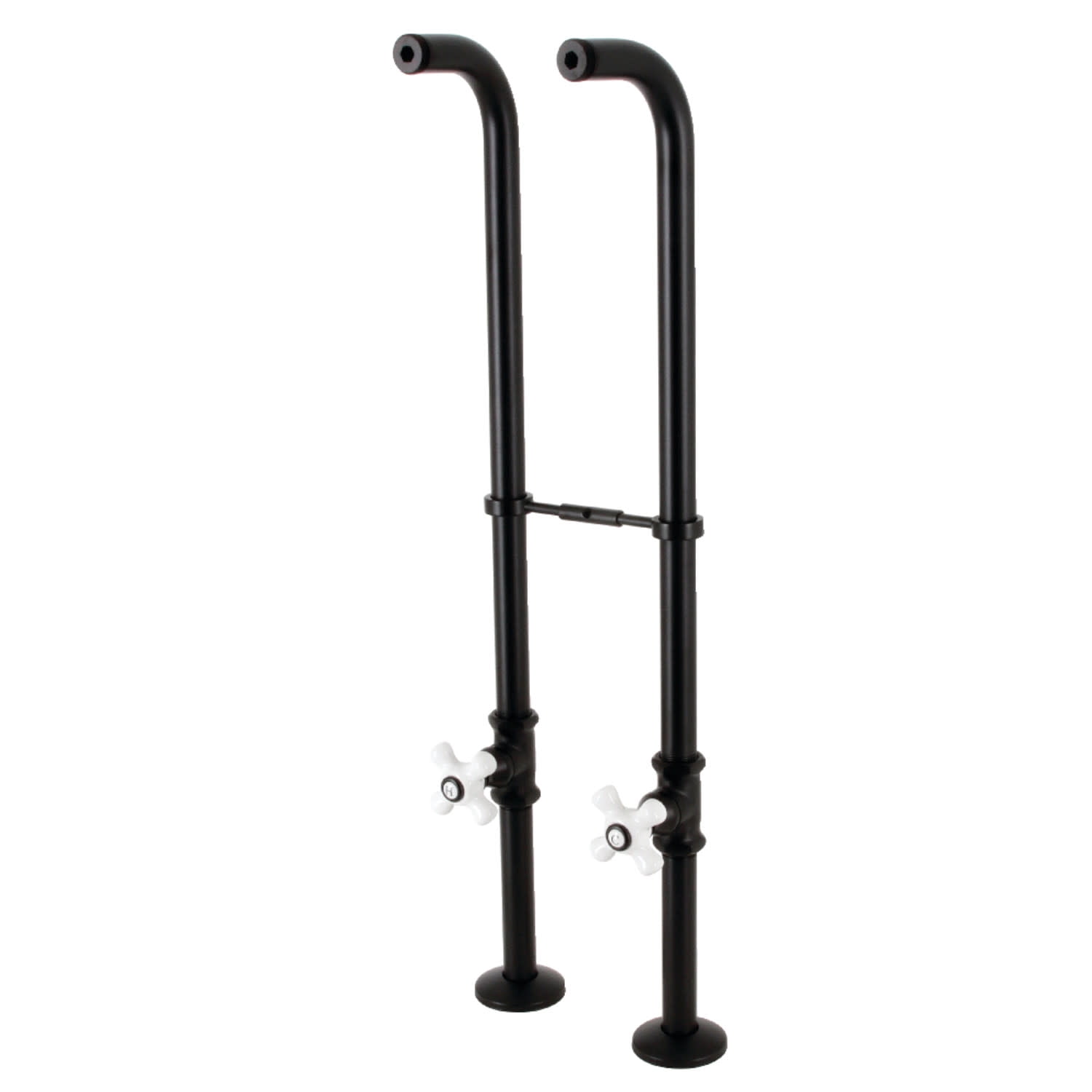 Kingston Brass CC266S0PX Kingston Freestanding Supply Line with Stop Valve, Matte Black