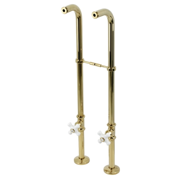 Kingston Brass CC266S2PX Kingston Freestanding Supply Line with Stop Valve, Polished Brass