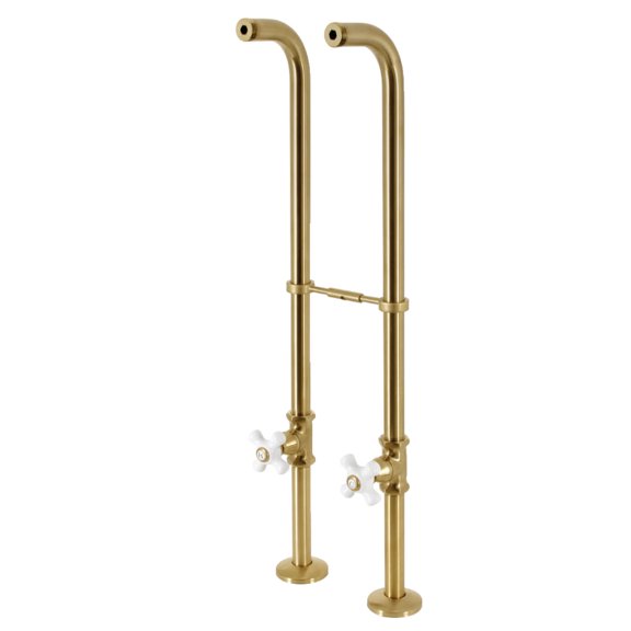 Kingston Brass CC266S7PX Kingston Freestanding Supply Line with Stop Valve, Brushed Brass