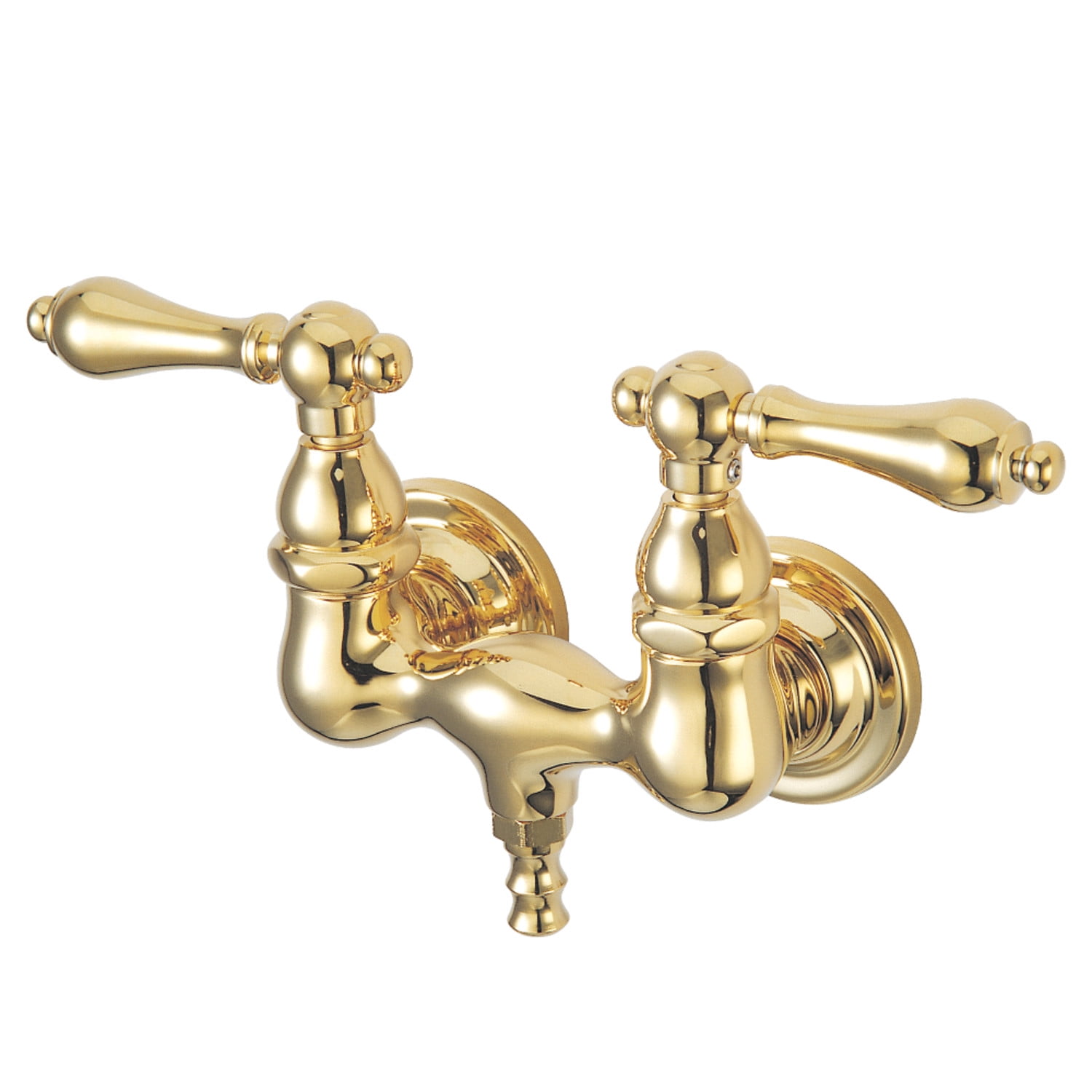 Polished Brass Vintage Wall Mount Tub Faucet
