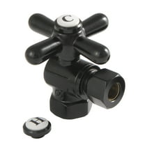Kingston Brass CC33100X 3/8" FIP x 3/8" OD Comp Quarter-Turn Angle Stop Valve, Matte Black