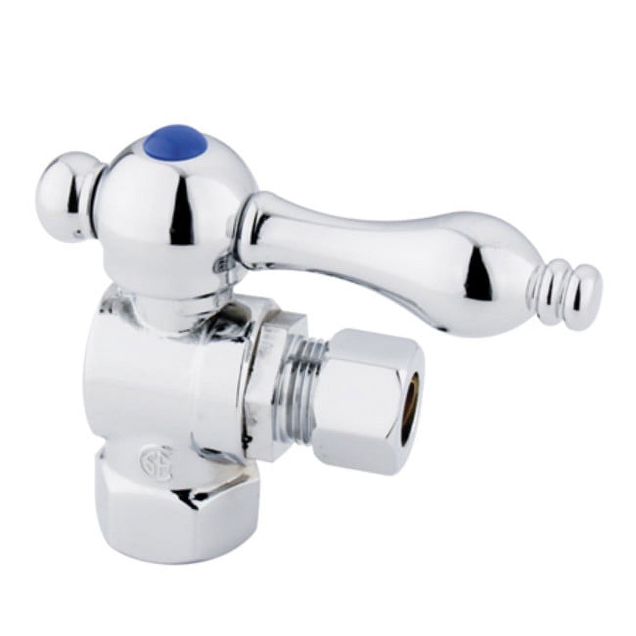 Kingston Brass CC33101 3/8" FIP x 3/8" OD Comp Quarter-Turn Angle Stop Valve, Polished Chrome