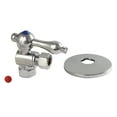 thumbnail image 1 of Kingston Brass CC33101K 3/8" FIP x 3/8" OD Comp Quarter-Turn Angle Stop Valve with Flange, Polished Chrome, 1 of 2