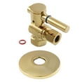 thumbnail image 1 of Kingston Brass CC33102DLK 3/8" FIP x 3/8" OD Comp Quarter-Turn Angle Stop Valve with Flange, Polished Brass, 1 of 2