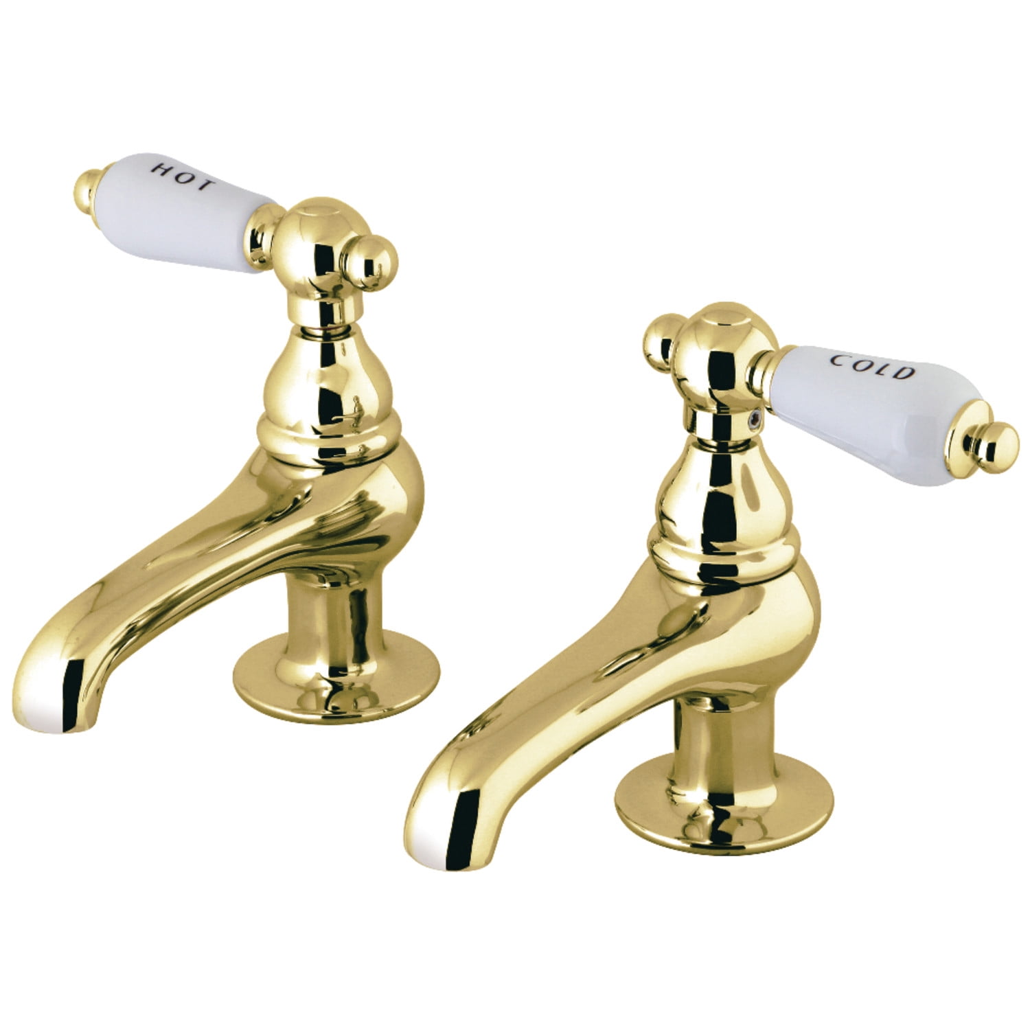 Kingston Brass CC3L2 Basin Standard Mount Bathroom Faucet, Polished Brass