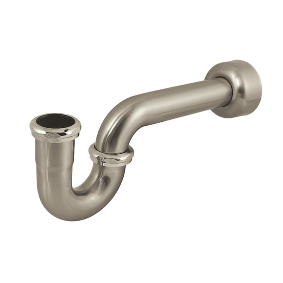 Kingston Brass CC4248 1-1/4" (or 1-1/2") x 1-1/2" P-Trap with Box Flange, 13-1/16" Length, 18 Gauge, Brushed Nickel