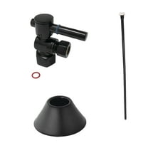 Kingston Brass CC43100DLTKF20 Standard Mount Modern Plumbing Toilet Trim Kit, 1/2" IPS x 3/8" O.D. Comp, Matte Black
