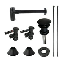 Kingston Brass CC43100DLVOKB30 Modern Standard Mount Plumbing Sink Trim Kit with Bottle Trap and Overflow Drain, Matte Black