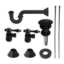 Kingston Brass CC43100VOKB30 Standard Mount Traditional Plumbing Sink Trim Kit with P-Trap and Overflow Drain, Matte Black