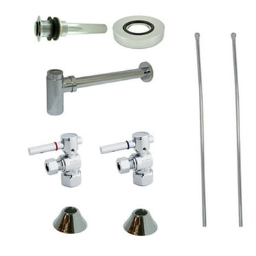 Kingston Brass CC43101DLVKB30 Modern Plumbing Sink Trim Kit with Bottle Trap and Drain, Polished Chrome