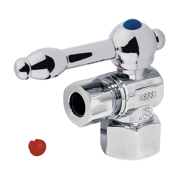 Kingston Brass CC43101KL 1/2-Inch FIP x 3/8-Inch O.D. Comp Quarter-Turn Angle Shut-Off Valve in Polished Chrome