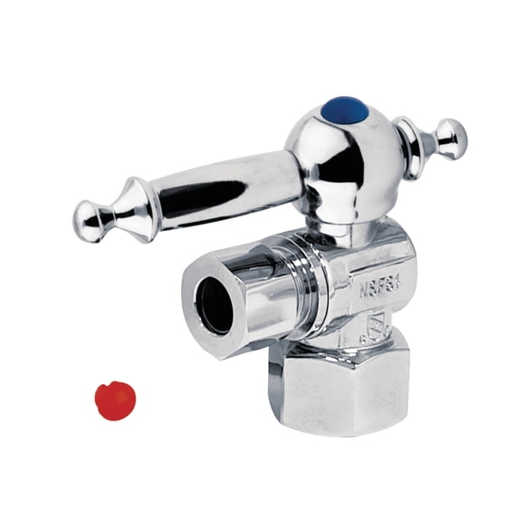 Kingston Brass CC43101TL 1/2-Inch FIP x 3/8-Inch O.D. Comp Quarter-Turn Angle Shut-Off Valve in Polished Chrome