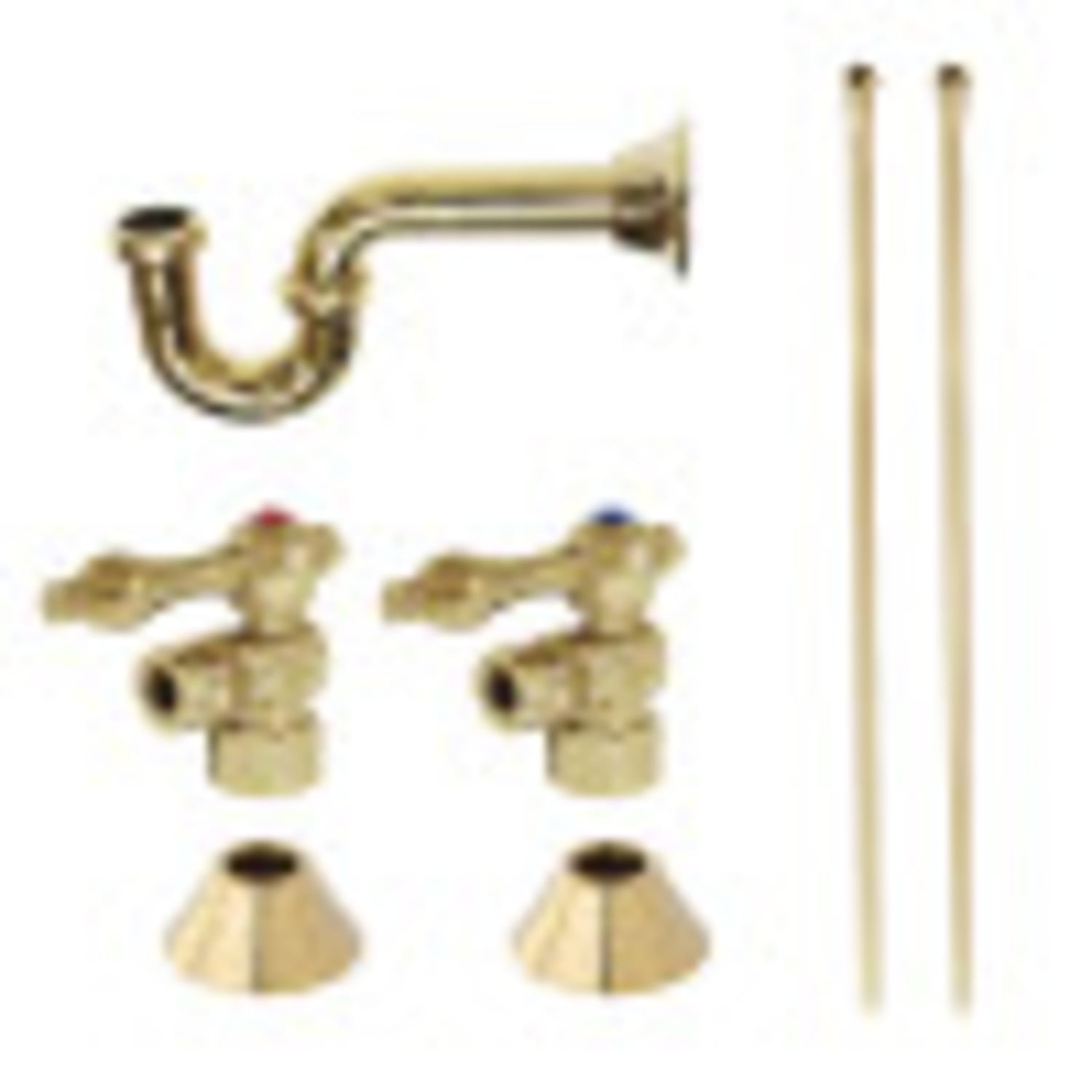 Kingston Brass CC43102LKB30 Standard Mount Traditional Plumbing Sink Trim Kit with P-Trap, Polished Brass