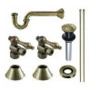 Kingston Brass CC43103VKB30 Traditional Plumbing Sink Trim Kit with P-Trap and Drain, Antique Brass