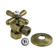 thumbnail image 1 of Kingston Brass CC43103XK 1/2" FIP x 3/8" O.D. Comp Quarter-Turn Angle Shut-Off Valve with Flange, Antique Brass, 1 of 4