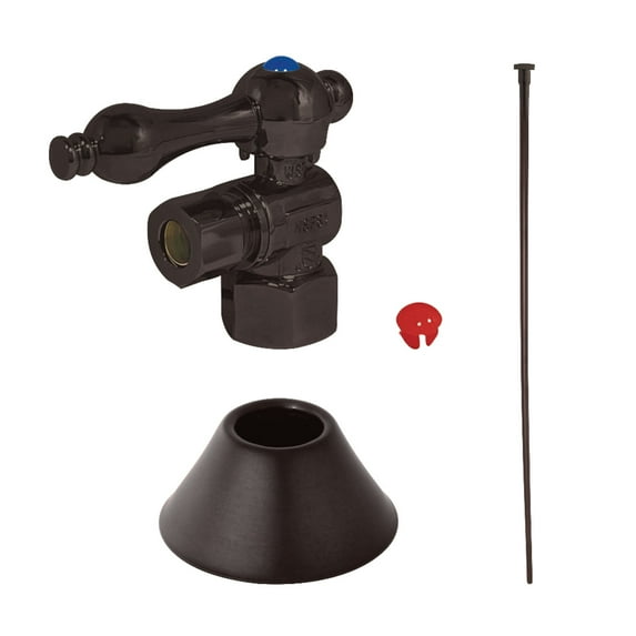 Kingston Brass CC43105TKF20 Traditional Standard Mount Plumbing Toilet Trim Kit, 1/2" IPS x 3/8" O.D. Comp, Oil Rubbed Bronze