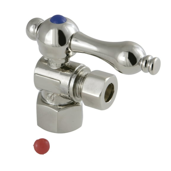 Kingston Brass CC43106 1/2-Inch FIP x 3/8-Inch O.D. Comp Quarter-Turn Angle Shut-Off Valve in Polished Nickel