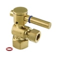 thumbnail image 1 of Kingston Brass CC43107DL 1/2-Inch FIP x 3/8-Inch O.D. Comp Quarter-Turn Angle Shut-Off Valve in Brushed Brass, 1 of 4