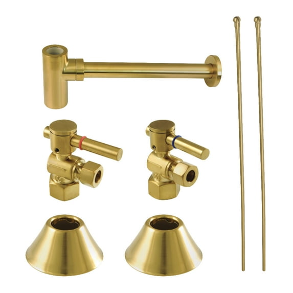 Kingston Brass CC43107DLLKB30 Standard Mount Modern Plumbing Sink Trim Kit with Bottle Trap, Brushed Brass