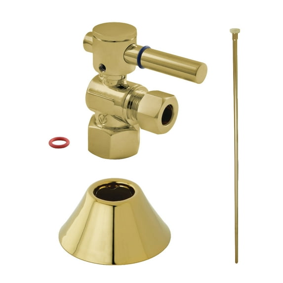 Kingston Brass CC43107DLTKF20 Modern Standard Mount Plumbing Toilet Trim Kit, 1/2" IPS x 3/8" O.D. Comp, Brushed Brass