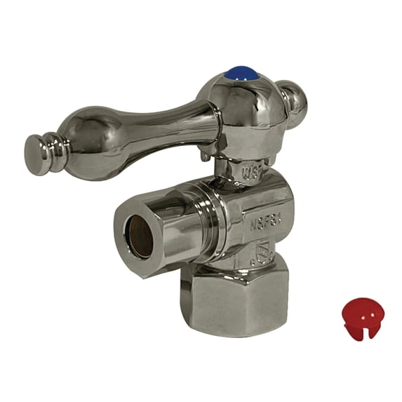 Kingston Brass CC43108 1/2-Inch FIP x 3/8-Inch O.D. Comp Quarter-Turn Angle Shut-Off Valve in Brushed Nickel
